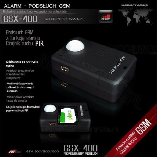 ALARM - Podsłuch GSM z czujnikiem ruchu GSX-400