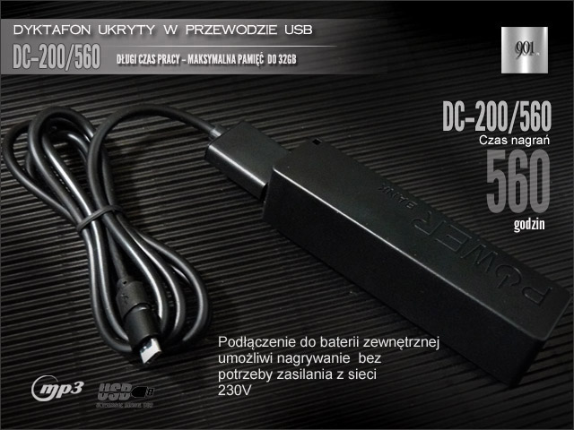 Mini dyktafon szpiegowski ukryty w ładowarcw USB